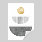 Geometric Abstract Grey's and Gold No 2