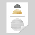 Geometric Abstract Grey's & Gold No1