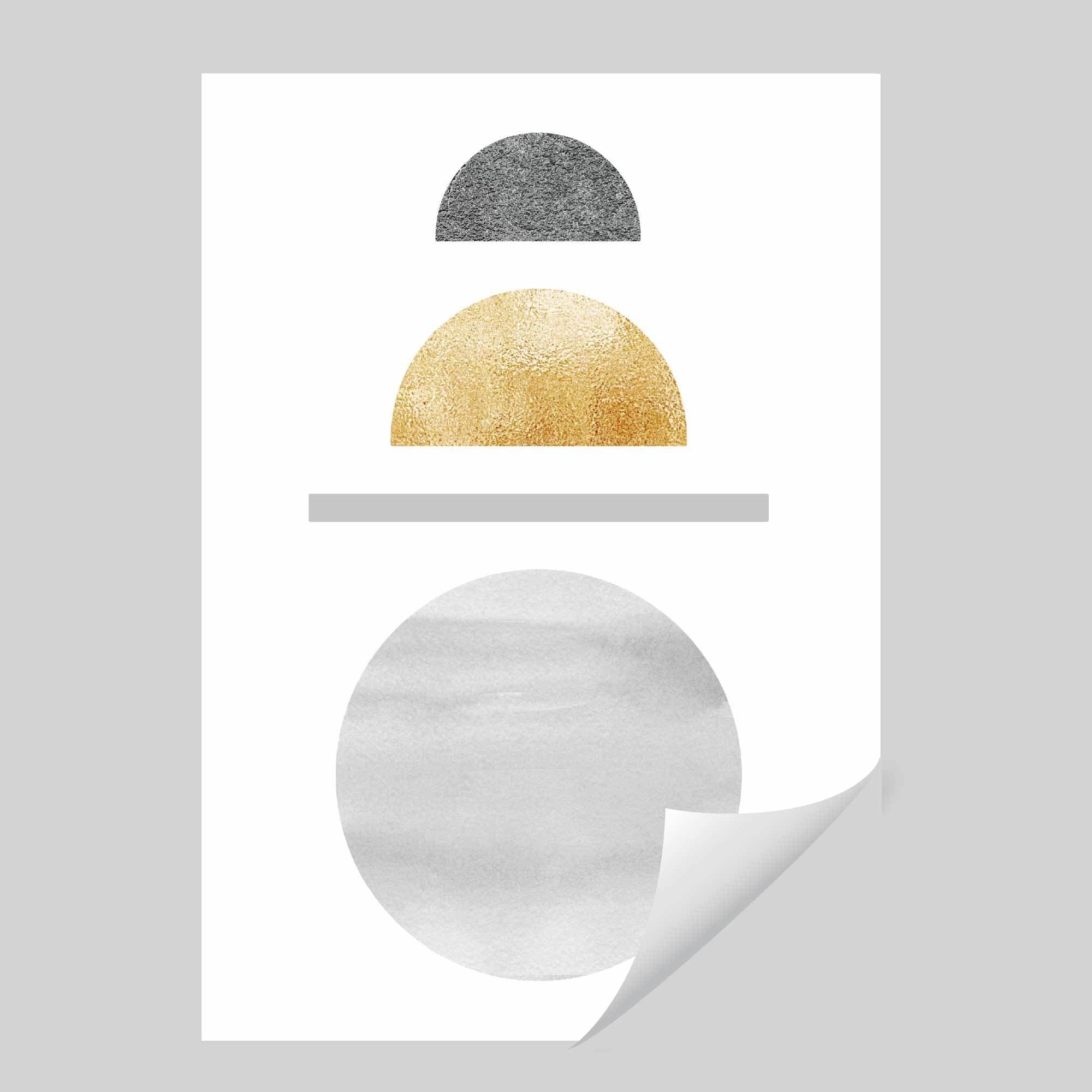 Geometric Abstract Grey's & Gold No1