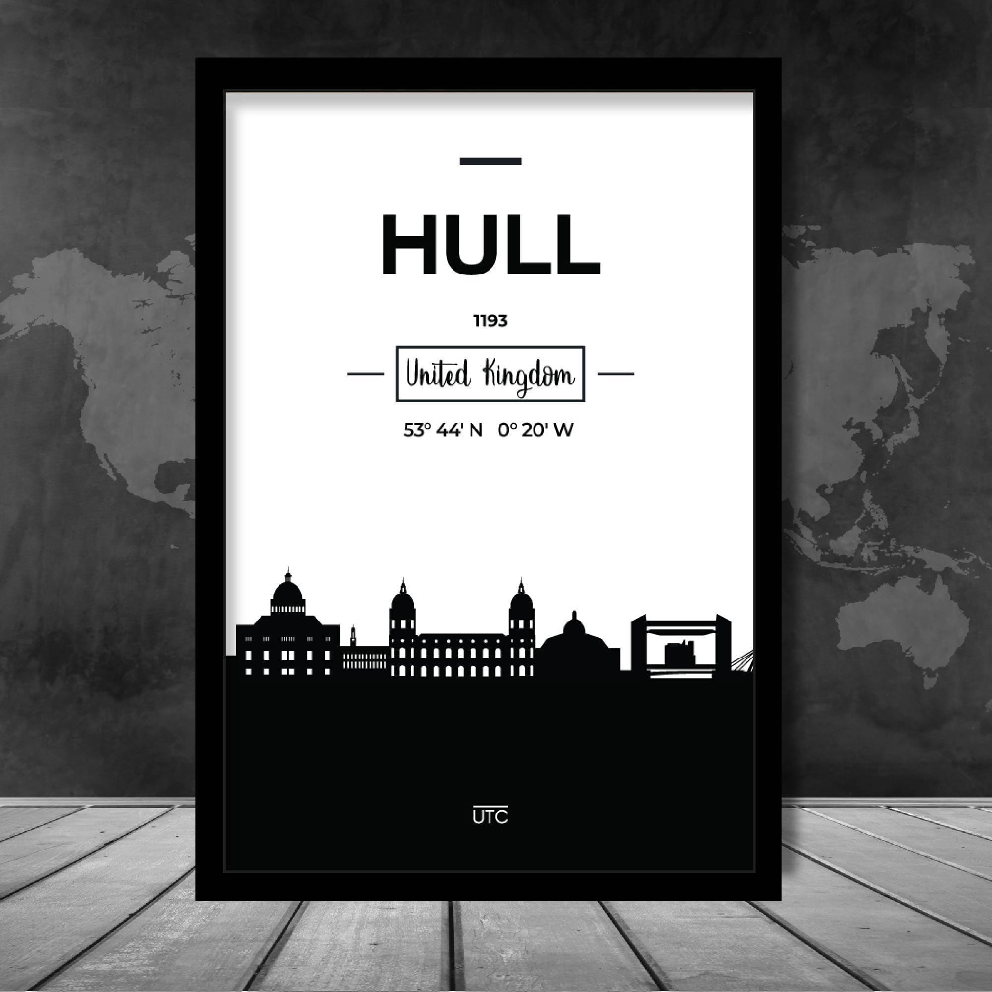 Hull City Skyline Cityscape Print