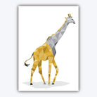 Set of 3 YELLOW & Grey Geometric Art Prints Giraffe and Tree Posters