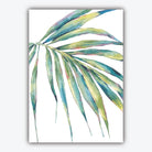 Set of 5 ORIGINAL Tropical Palm Leaf Leaves Watercolour Blue Green Gallery wall ART Prints Botanical