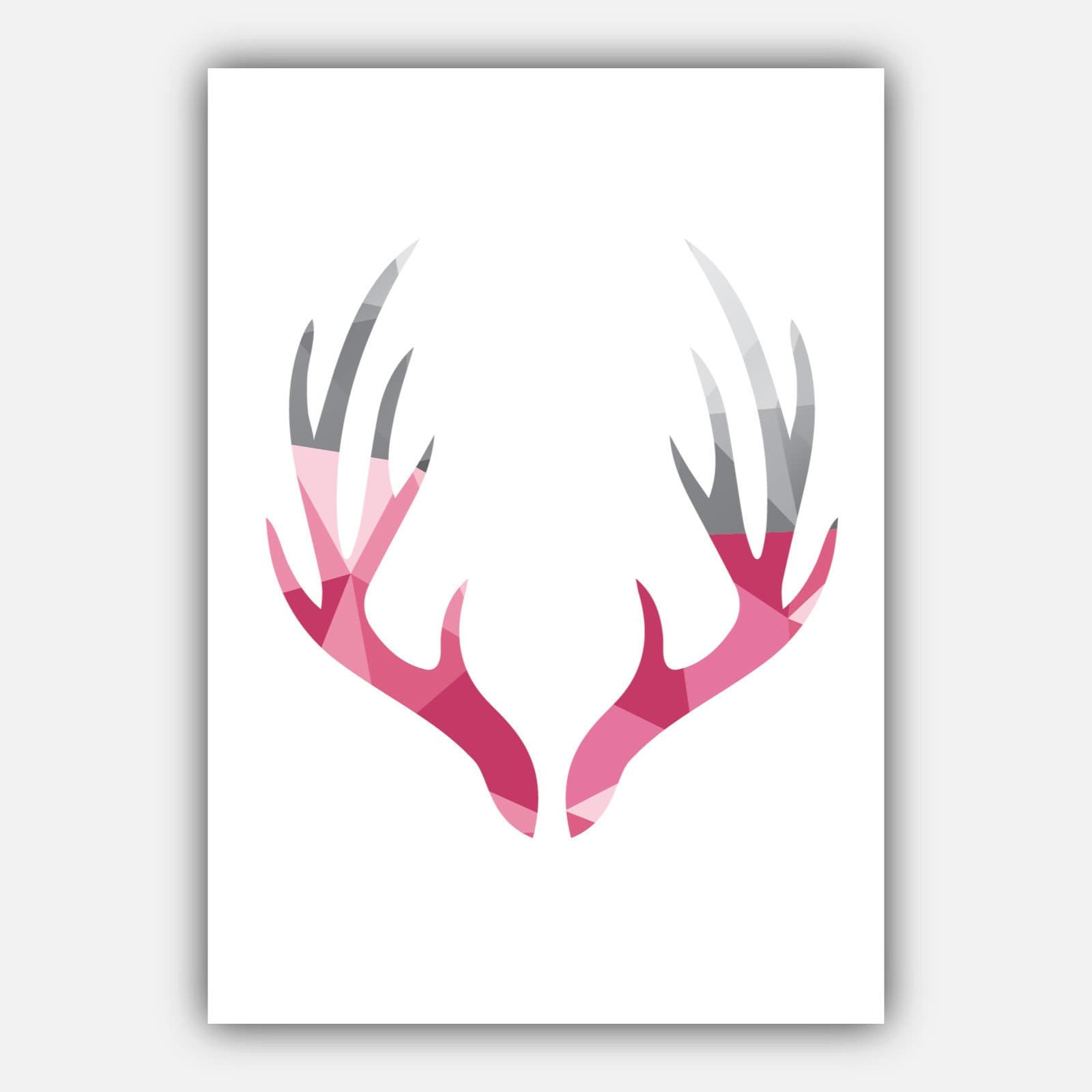 Set of 5 STAG deer Scandinavian GEOMETRIC Gallery Wall Art Prints Navy Blue, Pink & Grey Wall Pictures Posters Artwork