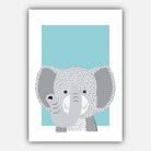 NURSERY Set of 5 JUNGLE Animals Gallery Wall Art Prints Blue Yellow Grey ORIGINAL Scandinavian Style Picture Posters Artwork
