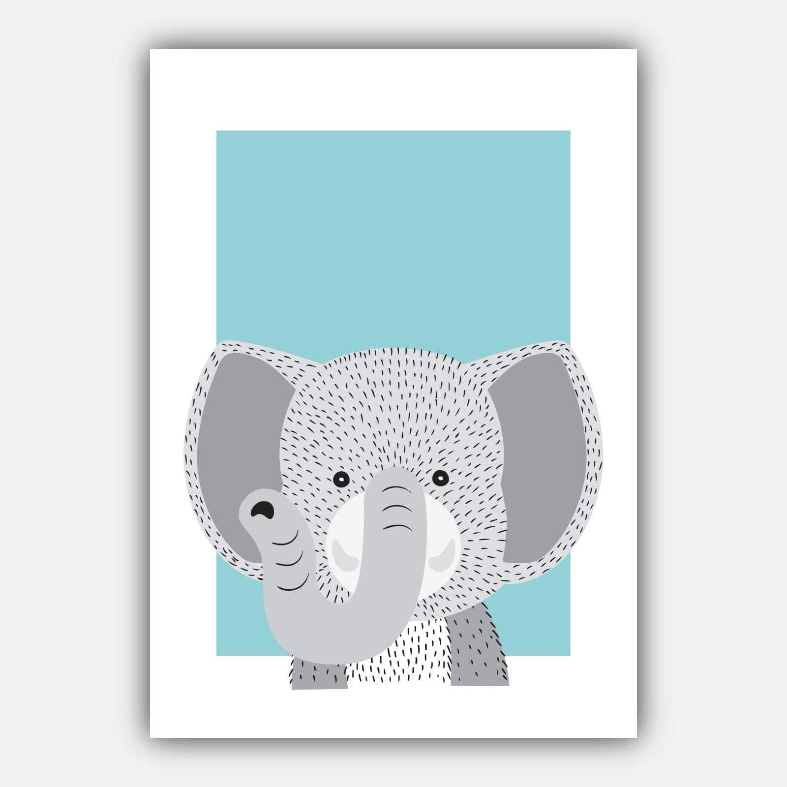 NURSERY Set of 5 JUNGLE Animals Gallery Wall Art Prints Blue Yellow Grey ORIGINAL Scandinavian Style Picture Posters Artwork