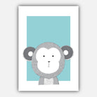 NURSERY Set of 5 JUNGLE Animals Gallery Wall Art Prints Blue Yellow Grey ORIGINAL Scandinavian Style Picture Posters Artwork