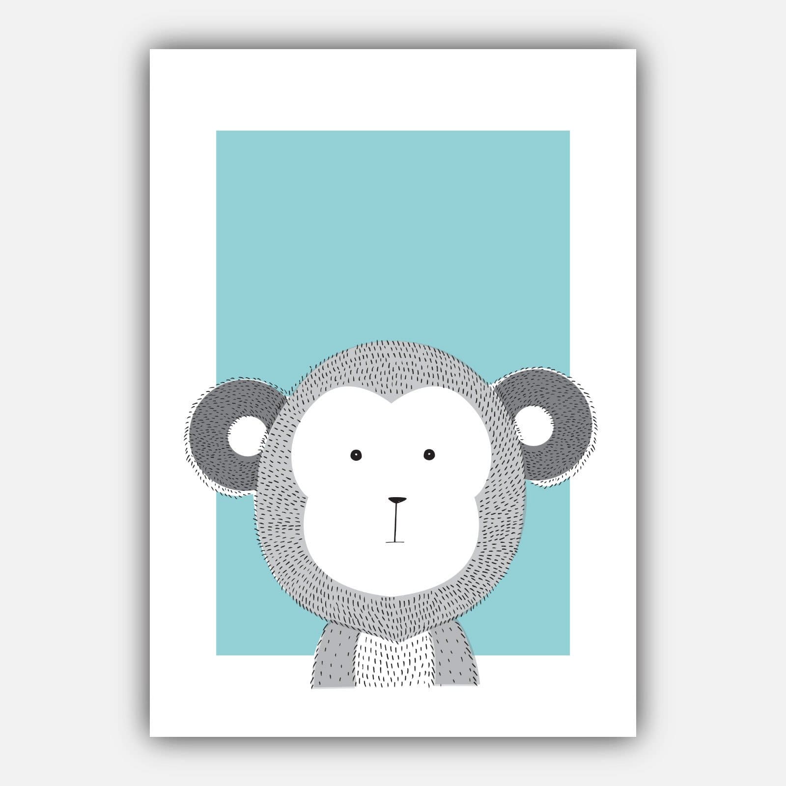 NURSERY Set of 5 JUNGLE Animals Gallery Wall Art Prints Blue Yellow Grey ORIGINAL Scandinavian Style Picture Posters Artwork