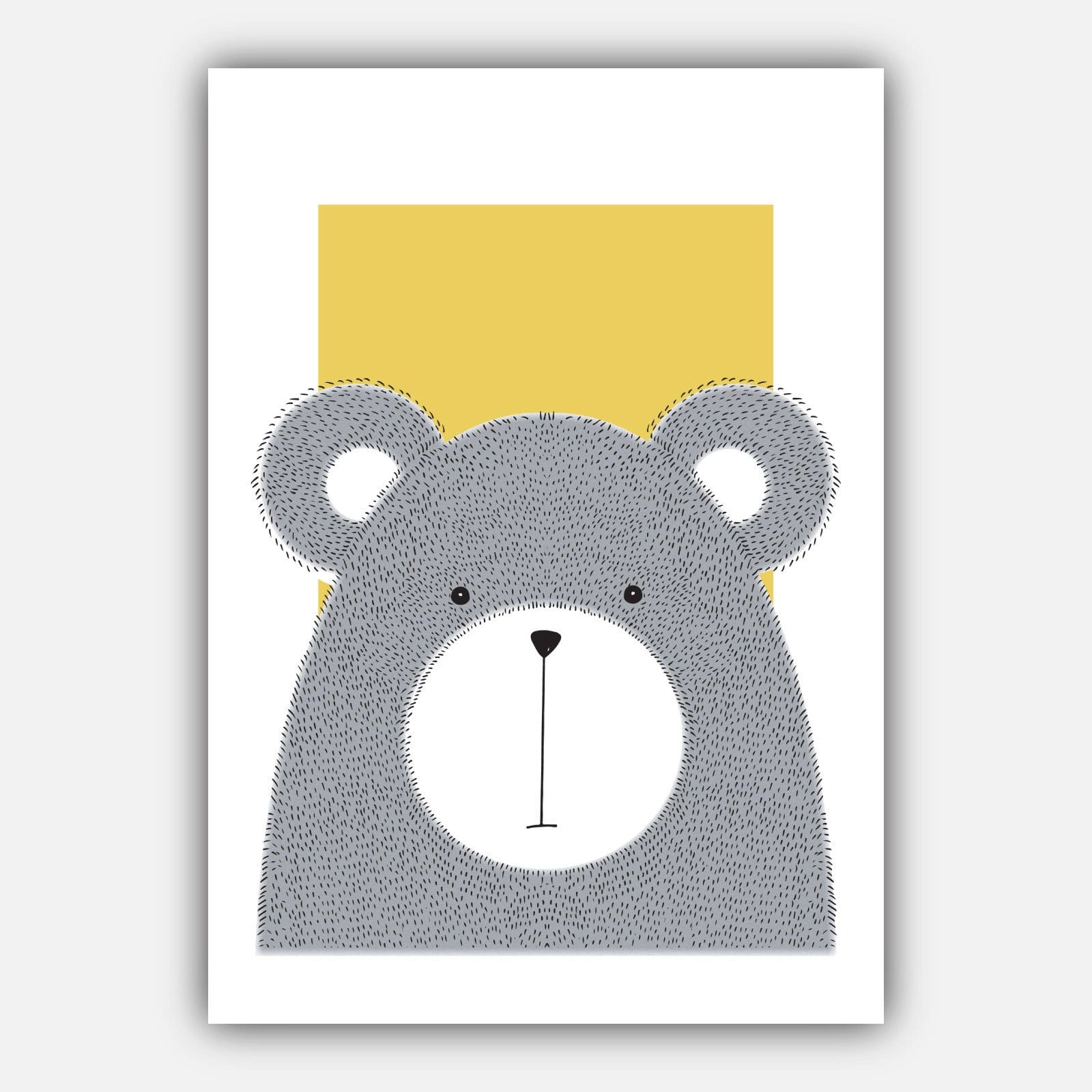 NURSERY Set of 5 FOREST Animals Gallery Wall Art Prints Yellow ORIGINAL Scandinavian Style Deer Bear Fox Owl Rabbit Picture Posters Artwork