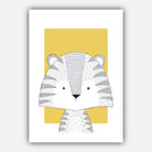 NURSERY Set of 5 JUNGLE Animals Gallery Wall Art Prints Yellow ORIGINAL Scandinavian Style Elephant Monkey Zebra Tiger Lion Picture Posters