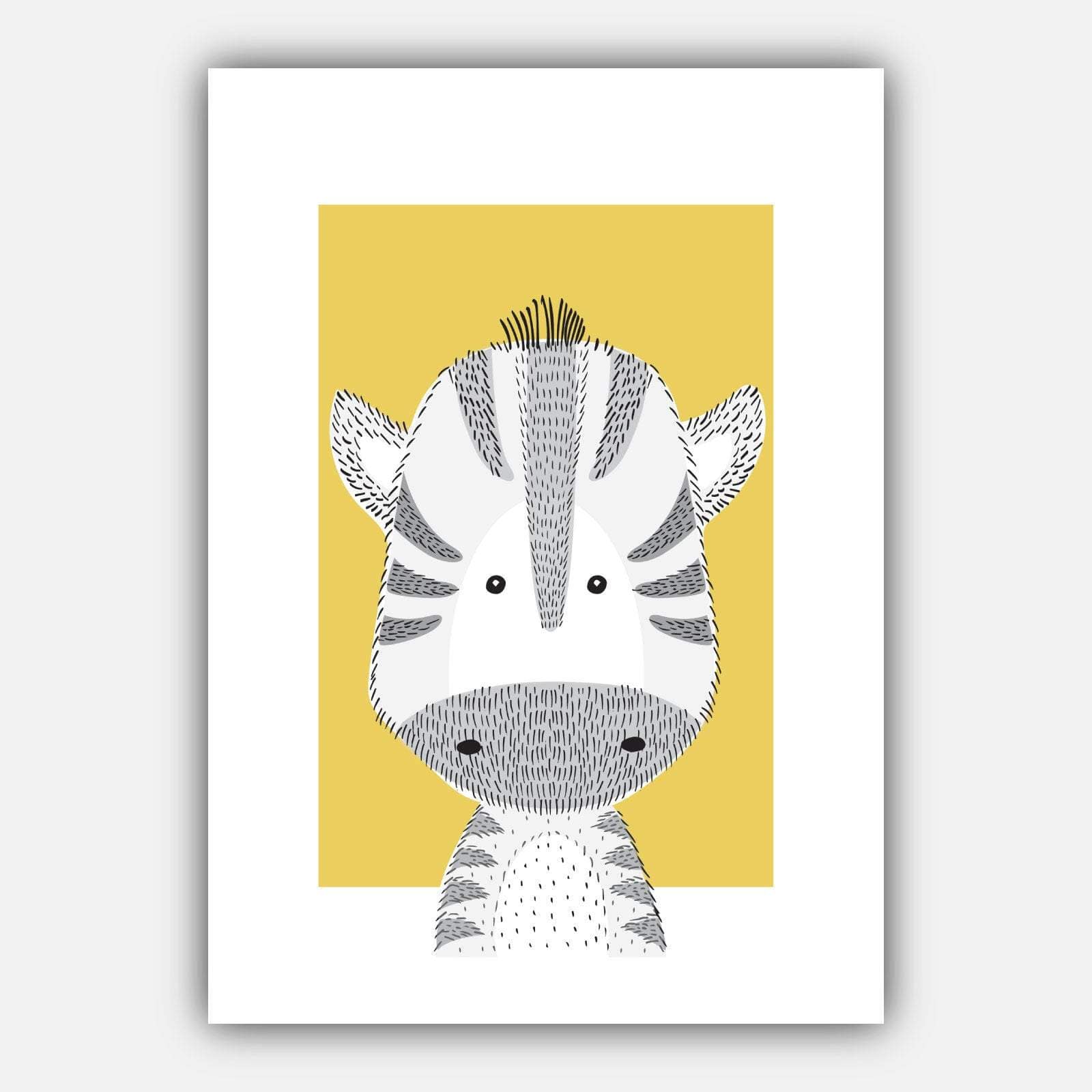 NURSERY Set of 5 JUNGLE Animals Gallery Wall Art Prints Yellow ORIGINAL Scandinavian Style Elephant Monkey Zebra Tiger Lion Picture Posters