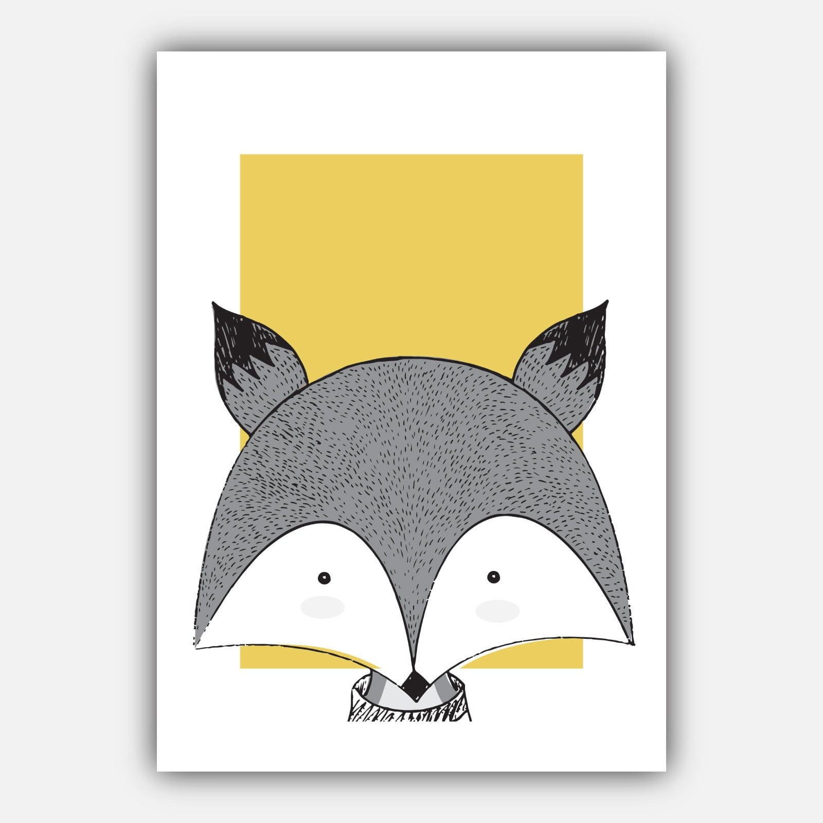 NURSERY Set of 5 FOREST Animals Gallery Wall Art Prints Yellow Bear Fox Deer Owl Rabbit ORIGINAL Scandinavian sketch Picture Posters