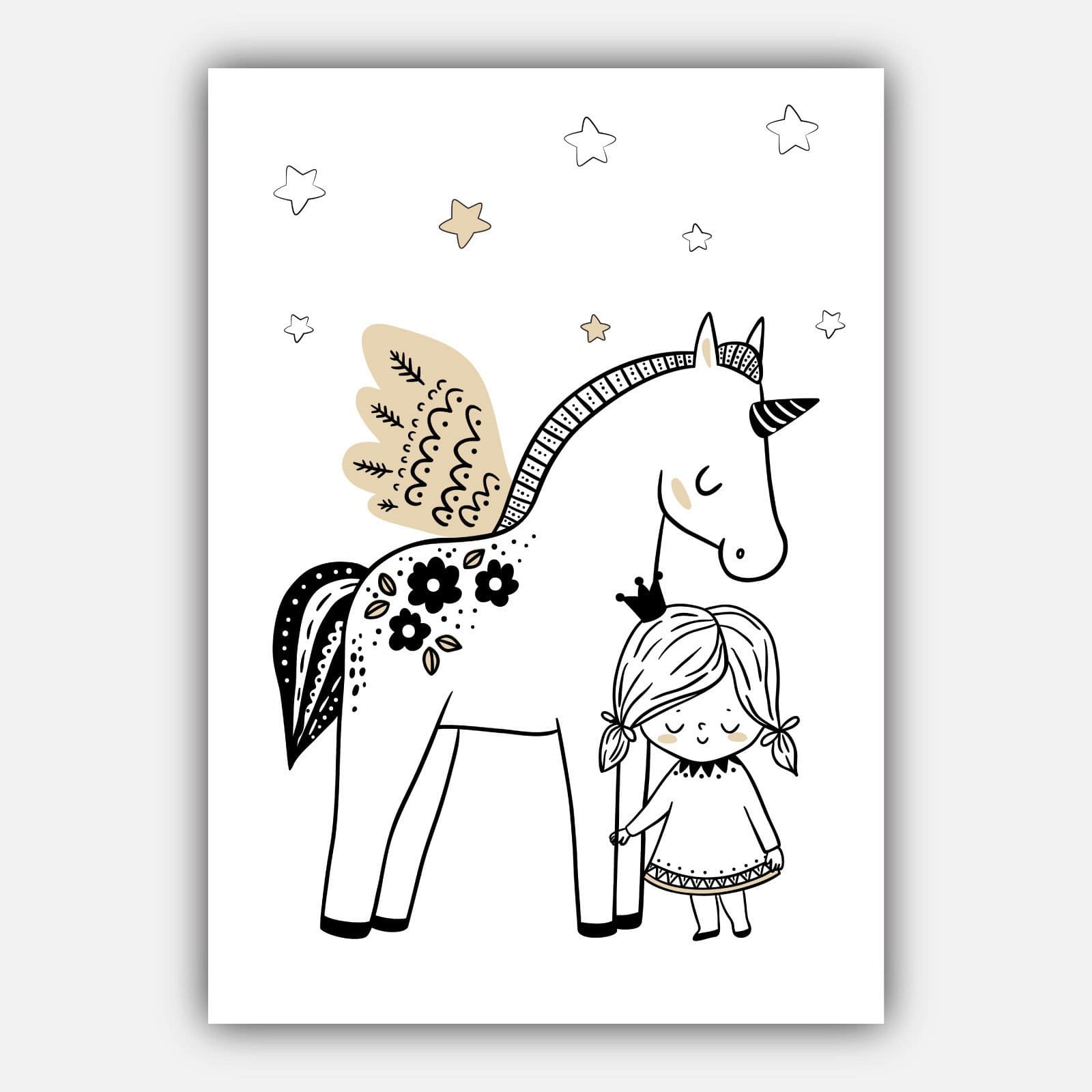 NURSERY Set of 5 PRINCESS Unicorn, So Loved, Love you to the Moon and Back Scandinavian Gallery Wall Art Prints Picture Posters