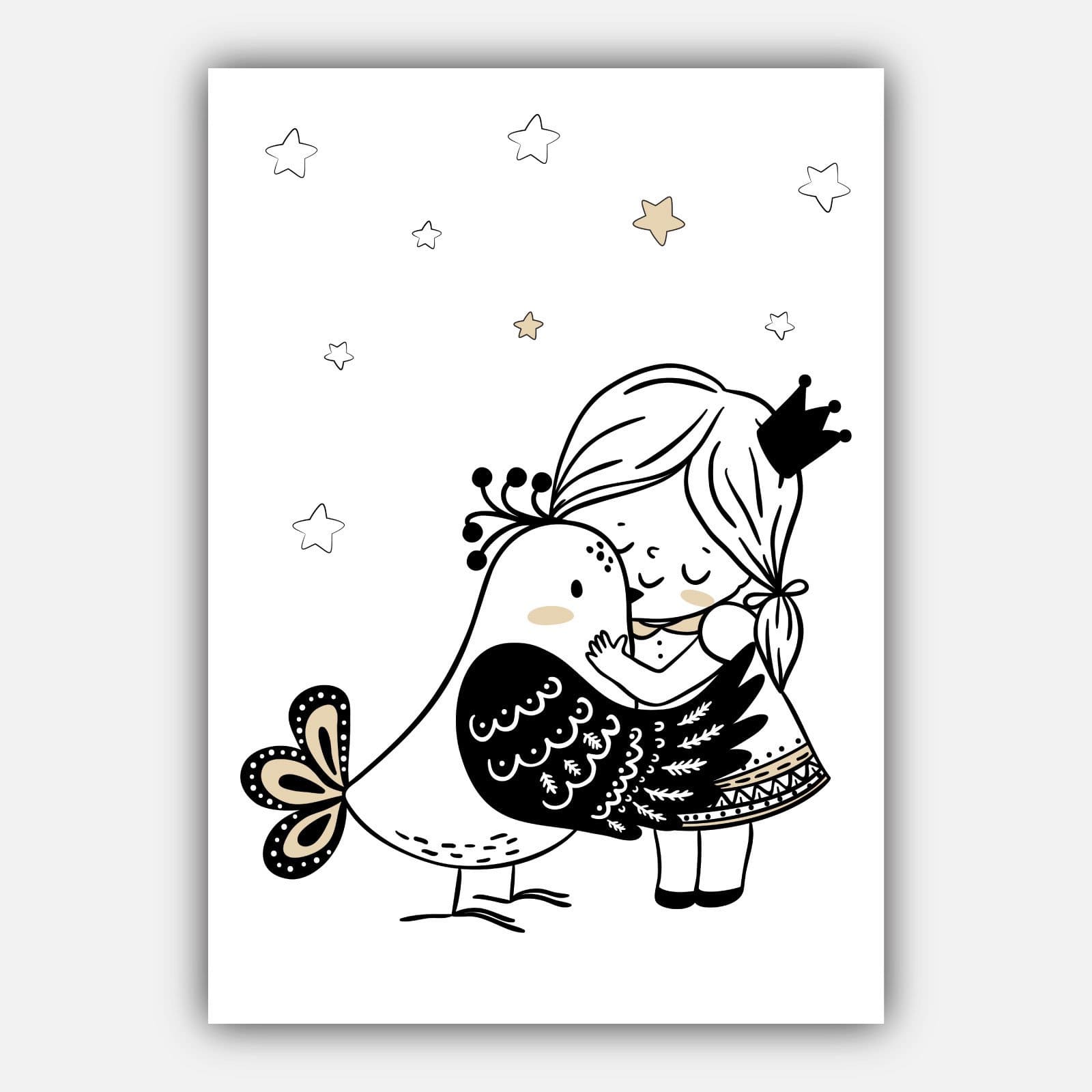 NURSERY Set of 5 PRINCESS Unicorn Bird, Little Princess, Love you to the Moon and Back Scandinavian Gallery Wall Art Prints Picture Posters