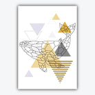 Set of 3 Scandinavian YELLOW & Grey Dolphin and Whale set Modern Art Prints