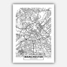 Set of 5 MANCHESTER Art Prints cityscape, Skyline Street Map Worker Bee Symbol Wall Pictures Posters Artwork Perfect Gift