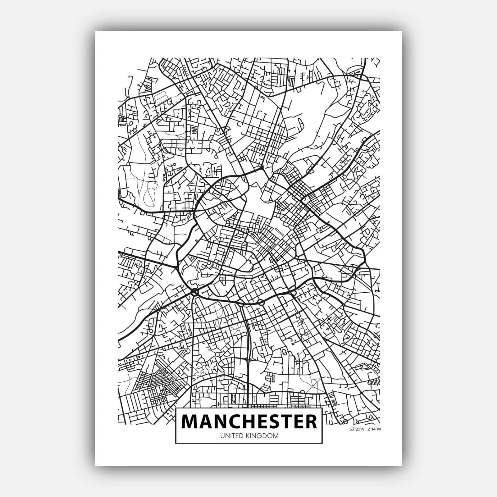 Set of 5 MANCHESTER Art Prints cityscape, Skyline Street Map Worker Bee Symbol Wall Pictures Posters Artwork Perfect Gift
