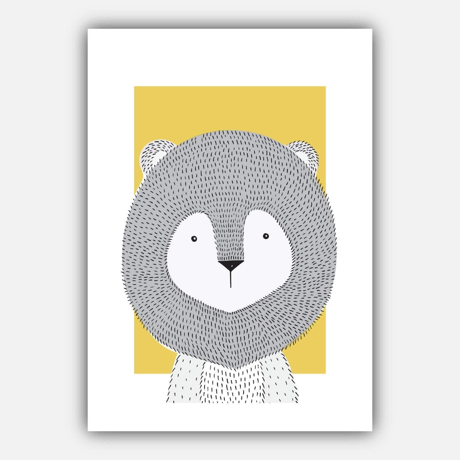 NURSERY Set of 5 JUNGLE Animals Gallery Wall Art Prints Blue Yellow Grey ORIGINAL Scandinavian Style Picture Posters Artwork