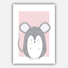 NURSERY Set of 5 FOREST Animals Gallery Wall Art Prints Pink Grey ORIGINAL Scandinavian Style Deer Rabbit Picture Posters Artwork