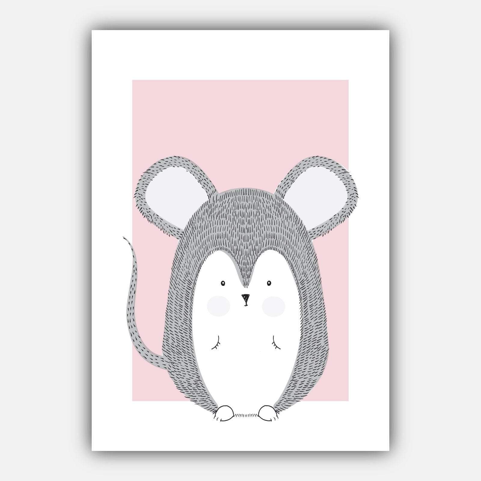 NURSERY Set of 5 FOREST Animals Gallery Wall Art Prints Pink Grey ORIGINAL Scandinavian Style Deer Rabbit Picture Posters Artwork