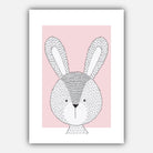 NURSERY Set of 5 FOREST Animals Gallery Wall Art Prints Pink Grey ORIGINAL Scandinavian Style Deer Rabbit Picture Posters Artwork