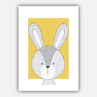 NURSERY Set of 5 FOREST Animals Gallery Wall Art Prints Yellow ORIGINAL Scandinavian Style Deer Bear Fox Owl Rabbit Picture Posters Artwork