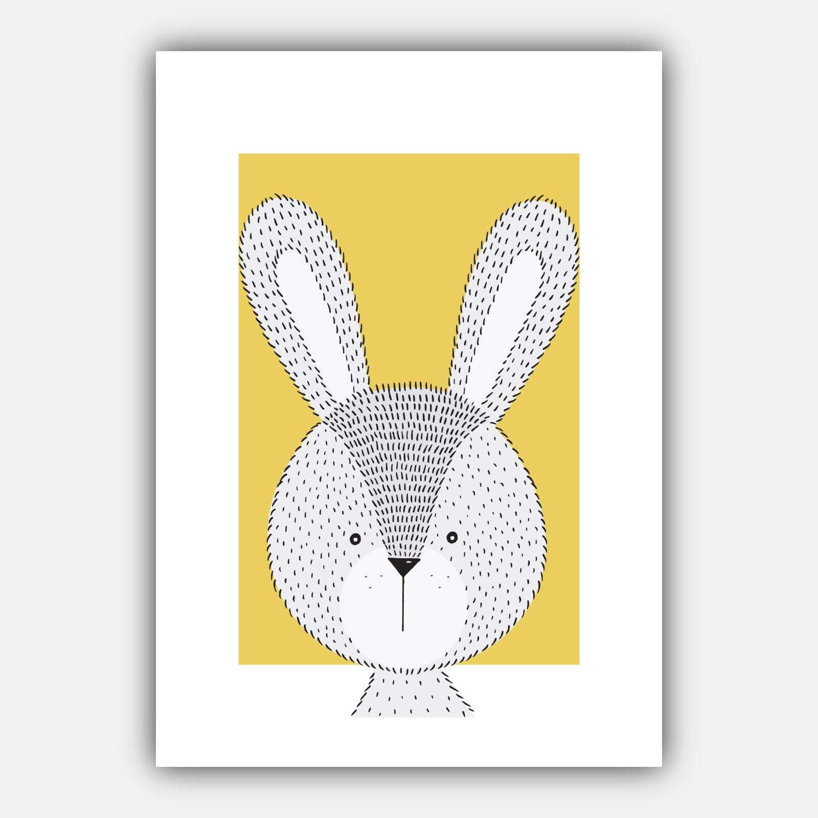 NURSERY Set of 5 FOREST Animals Gallery Wall Art Prints Yellow ORIGINAL Scandinavian Style Deer Bear Fox Owl Rabbit Picture Posters Artwork