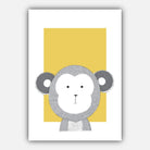 NURSERY Set of 5 JUNGLE Animals Gallery Wall Art Prints Yellow ORIGINAL Scandinavian Style Elephant Monkey Zebra Tiger Lion Picture Posters