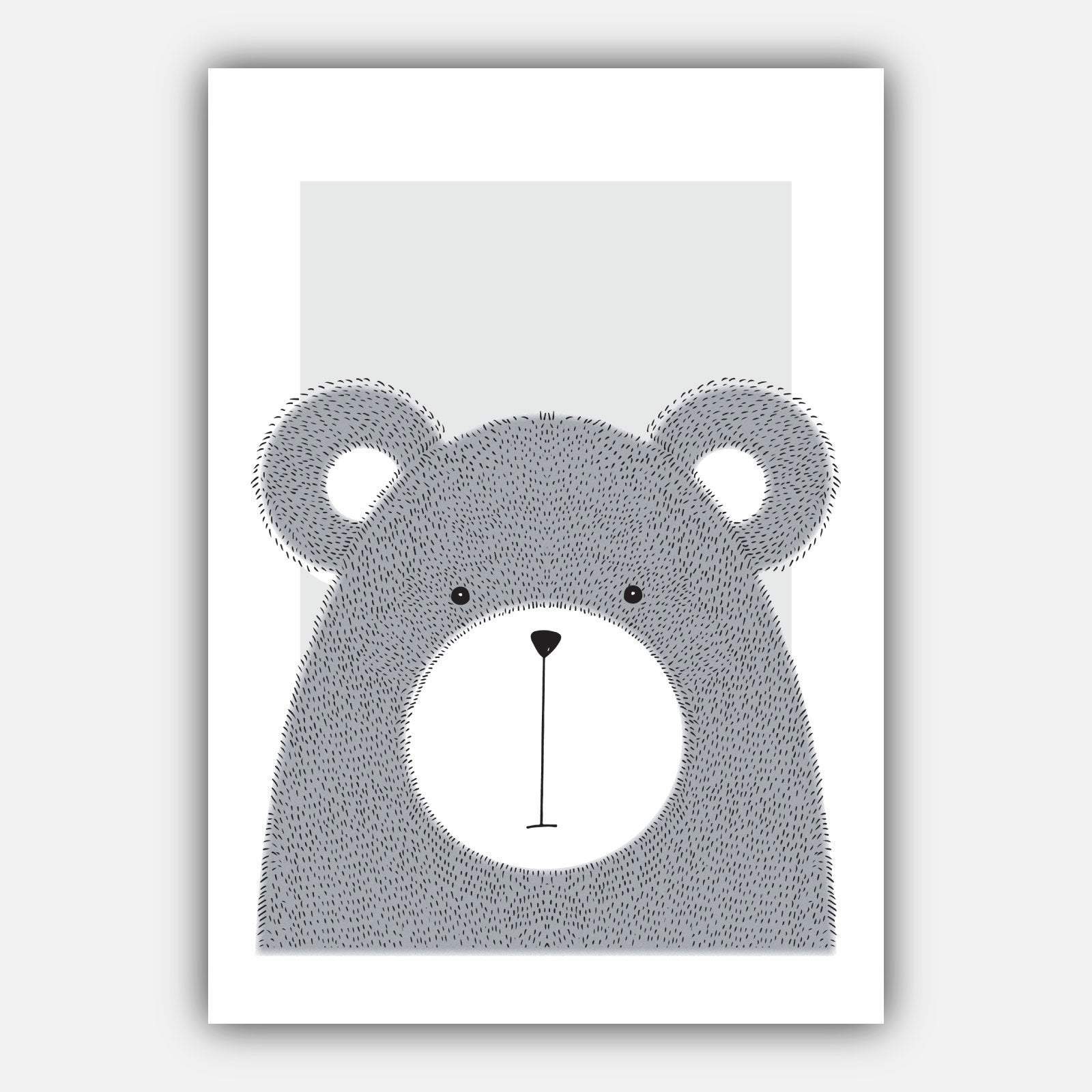 NURSERY Set of 5 FOREST Animals Gallery Wall Art Prints Yellow Bear Fox Deer Owl Rabbit ORIGINAL Scandinavian sketch Picture Posters