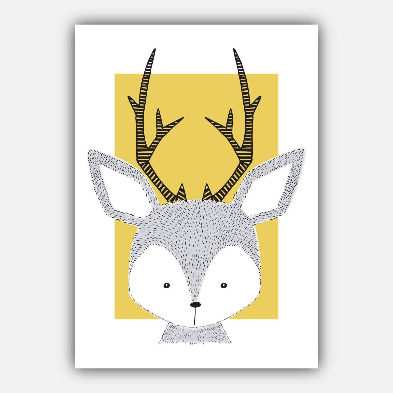 NURSERY Set of 5 FOREST Animals Gallery Wall Art Prints Yellow Bear Fox Deer Owl Rabbit ORIGINAL Scandinavian sketch Picture Posters
