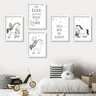 NURSERY Set of 5 PRINCESS Unicorn, So Loved, Love you to the Moon and Back Scandinavian Gallery Wall Art Prints Picture Posters