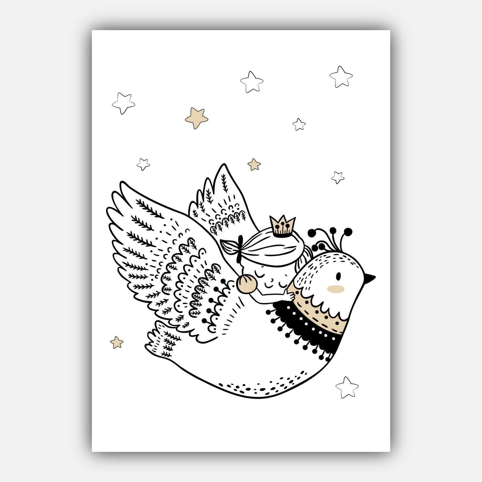 NURSERY Set of 5 PRINCESS Unicorn Bird, Little Princess, Love you to the Moon and Back Scandinavian Gallery Wall Art Prints Picture Posters