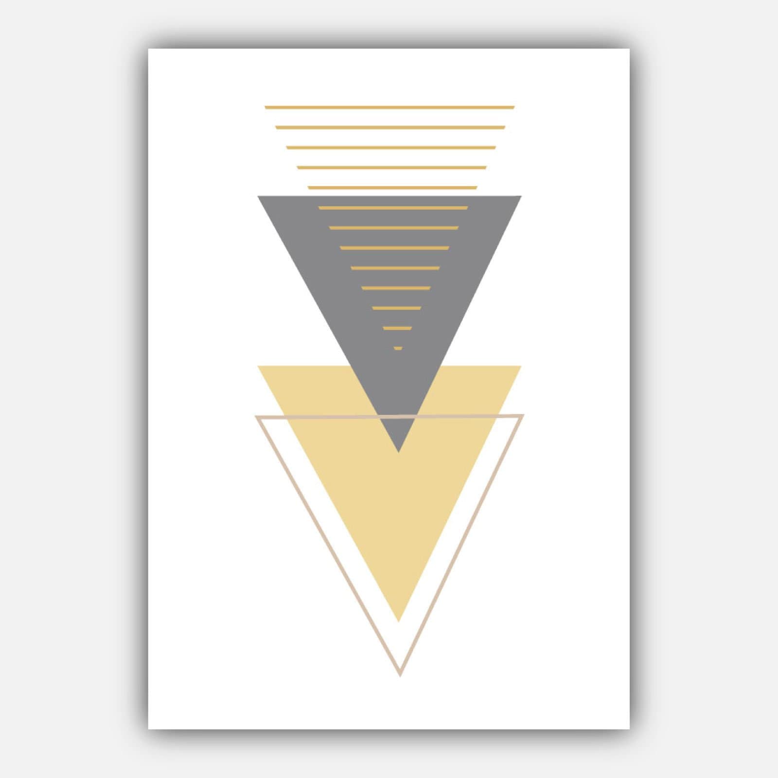 Set of 3 YELLOW & Grey Art Prints with STAG