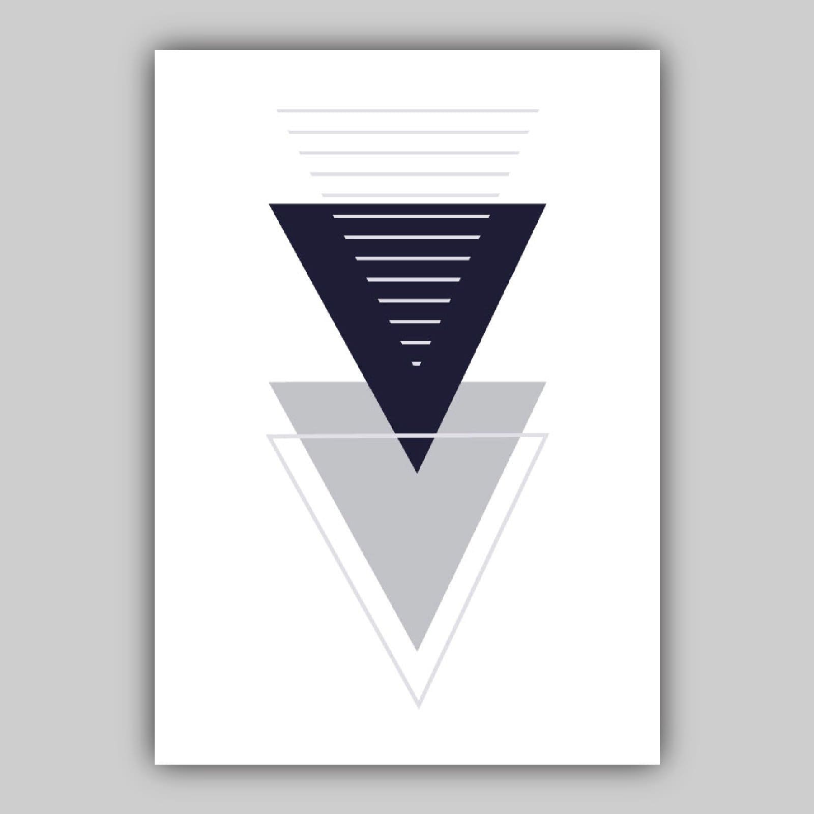 Set of 5 Gallery Wall Art Scandinavian  Navy Blue and Grey Art Prints Elephant Art Mountains GEOMETRIC Wall Pictures Posters Artwork