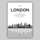 Set of 5 LONDON Art Prints cityscape, Skyline Street Map Big Ben Wall Pictures Posters Artwork Perfect Gift
