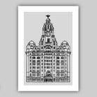 Set of 5 LIVERPOOL Art Prints cityscape, Skyline Street Map Liver Building Wall Pictures Posters Artwork Perfect Gift