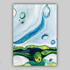 Set of 3 CACTUS Abstract Paintings Aqua Turquoise Wall Art Prints