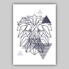 Set of 5 Gallery Wall Art Navy Blue and Grey Art Prints Jungle Art Print Elephant Lion Giraffe GEOMETRIC Wall Pictures Posters Artwork