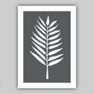 Set of 3 Grey Yellow and Blue Gallery Wall Art Prints Tropical FERN Botanical Leaf