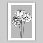 PEONIES Set of 3 Gallery Wall Art Prints Peony Flower Sketch