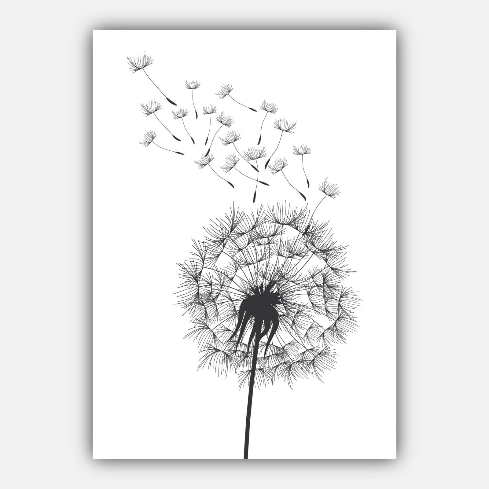 DANDELIONS Set of 3 Gallery Wall Sketch Art Prints