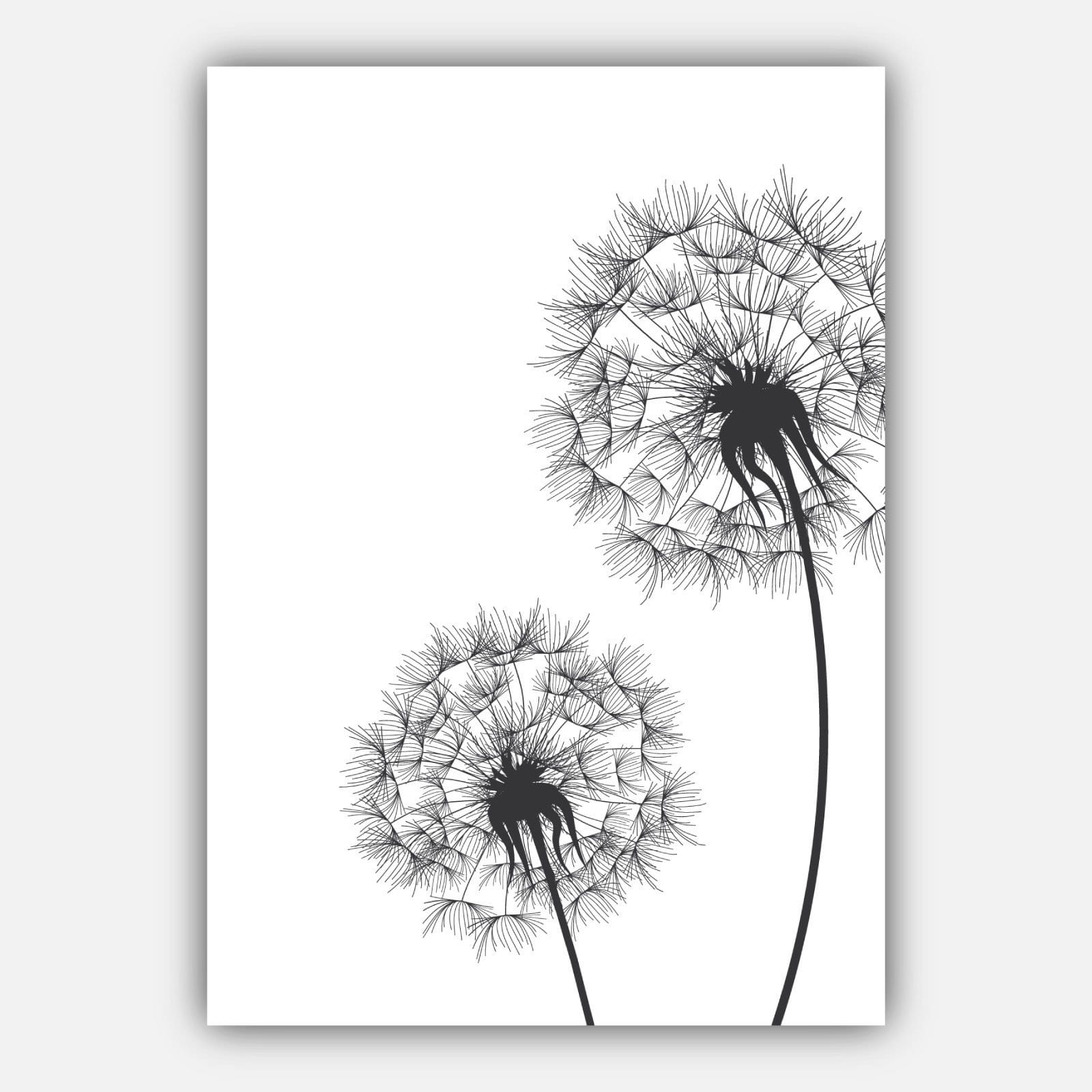 DANDELIONS Set of 3 Gallery Wall Sketch Art Prints