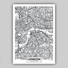 Set of 5 LONDON Art Prints cityscape, Skyline Street Map Big Ben Wall Pictures Posters Artwork Perfect Gift