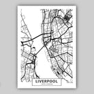 Set of 5 LIVERPOOL Art Prints cityscape, Skyline Street Map Liver Building Wall Pictures Posters Artwork Perfect Gift