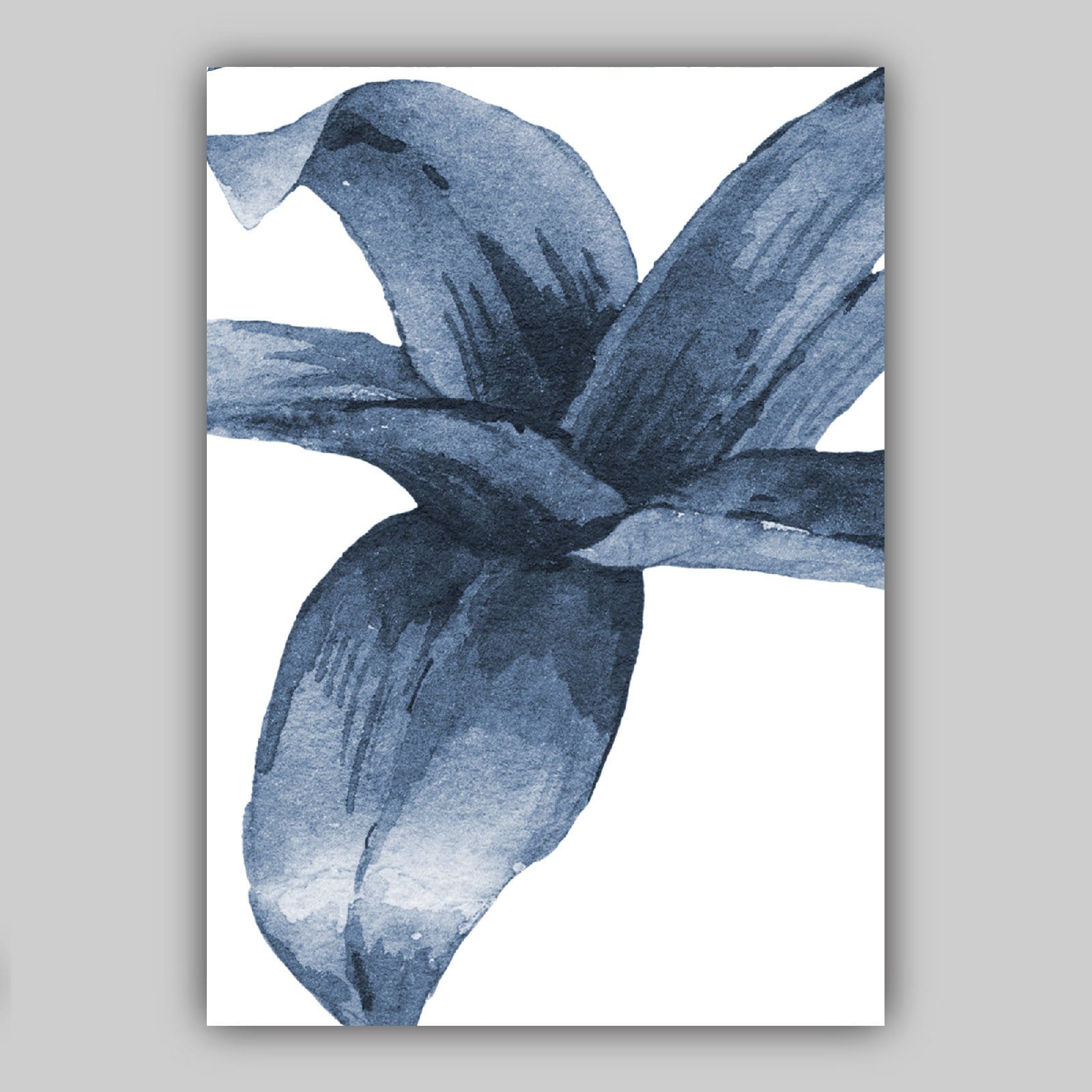 Set of 3 Navy Blue art PRINTS from Original Watercolour Monstera Papyrus