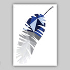 GEOMETRIC set of 3 NAVY Blue & Grey Art Prints Tropical LEAVES
