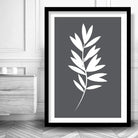 Set of 3 Yellow Grey and White Art Prints Tropical LEAVES