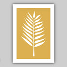 Set of 3 Yellow Grey and White Art Prints Tropical LEAVES