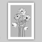 PEONIES Set of 3 Gallery Wall Art Prints Peony Flower Sketch