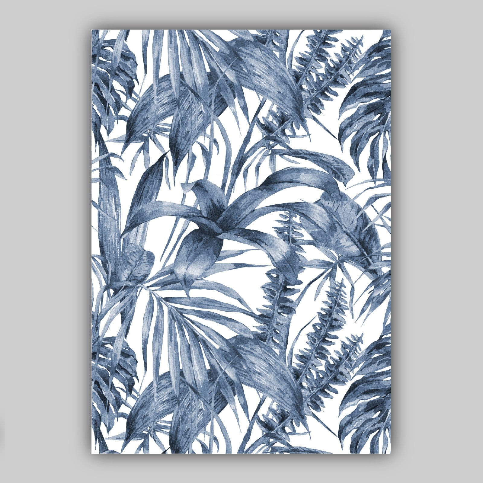 BOTANICAL Set of 3 Navy Blue Floral Art PRINTS