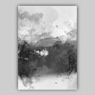 Set of 3 Abstract Art Prints of Paintings Black Grey Yellow Mountains Art Print